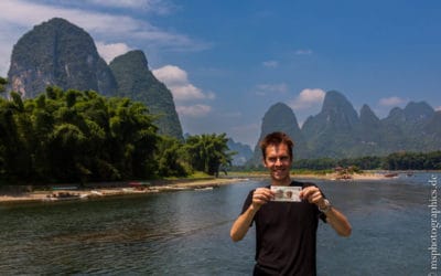 Reisterrassen und Karstberge in Guanxi